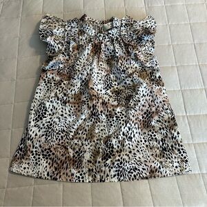 Leopard Print Ruffle Sleeve Toddler dress